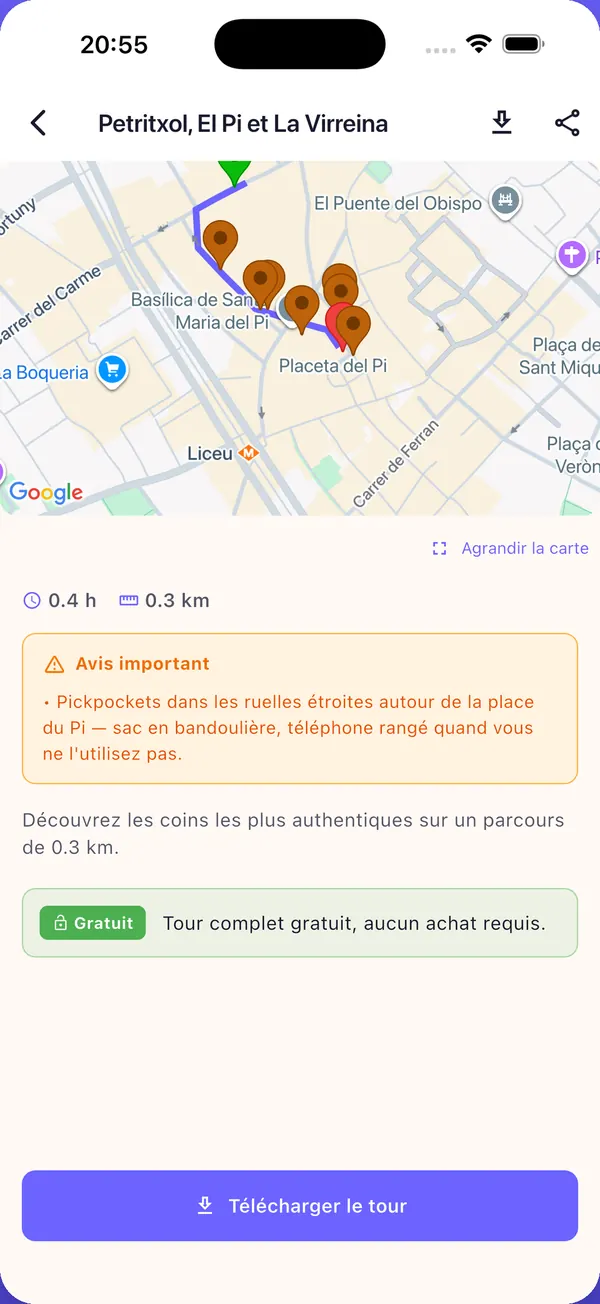 Capture de l’application : Vous marchez, l’histoire se lance seule