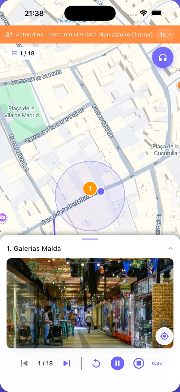 Schermata dell’app: Oppure ascoltalo dal divano