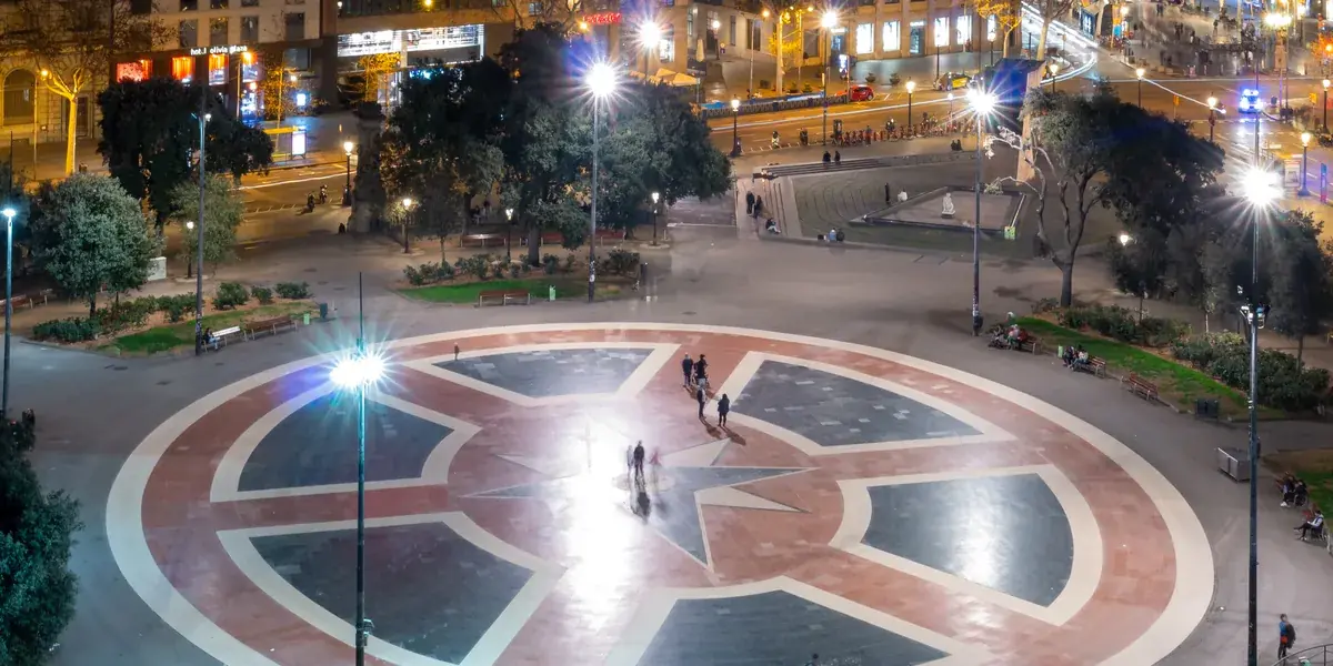 Plaça Catalunya e as duas Ramblas